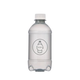 Waterflesje met bronwater 330ml - rPET - platte dop - diverse kleuren