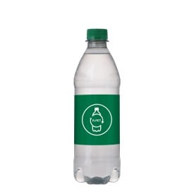 Waterflesje met bronwater 500ml - rPET - platte dop - diverse kleuren