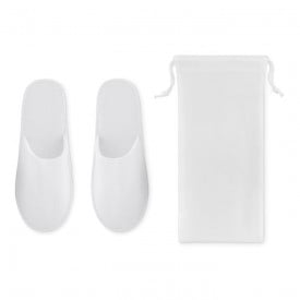 Flip flap hotelslippers in pouch - polyester - maat 43-44
