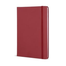 Flow notitieboek - A5 - PU - 96 vellen - gelinieerd - bijpassende elastische band en lint-Bordeaux