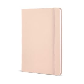 Flow notitieboek - A5 - PU - 96 vellen - gelinieerd - bijpassende elastische band en lint-Champagne