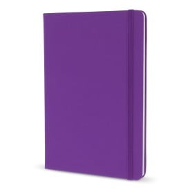 Flow notitieboek - A5 - PU - 96 vellen - gelinieerd - bijpassende elastische band en lint-Paars