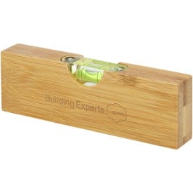 Flush waterpas met flesopener - bamboe/metaal - 15cm - in geschenkverpakking