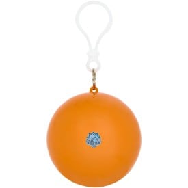 Fog poncho in ronde plastic verpakking met karabijnhaak-Oranje