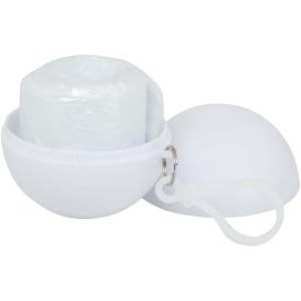 Fog poncho in ronde plastic verpakking met karabijnhaak-Wit