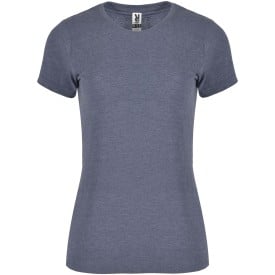 Fox damesshirt met korte mouwen-Heather denim blue