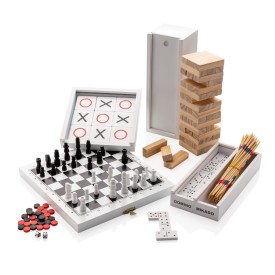 FSC® Deluxe 3-in-1 bordspel - hout - 3 spellen - geschenkverpakking