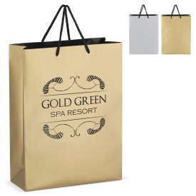 FSC papieren cadeautas 30 x 12 x 40cm 200g/m² - gerecycled polyester handvat