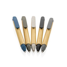 Write balpen - gerecycled papier - blauwe inkt - tarwestro top, clip en punt