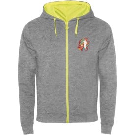 Fuji unisex sweatjack-Heather grijs, fluor yellow