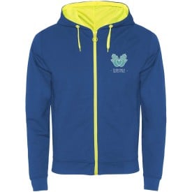 Fuji unisex sweatjack-Koningsblauw, fluor yellow