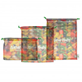 Full colour RPET voedselzak set van 3-Groen