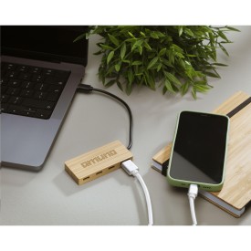 Fyra Bamboo Hub - FSC® bamboe - USB-C en A