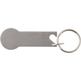 Gavin sleutelhanger - RVS - 6 cm - flesopener - winkelwagenmuntje