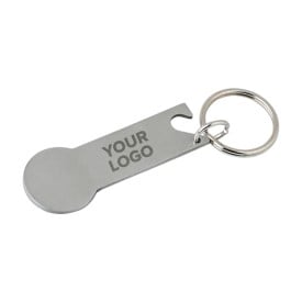Gavin sleutelhanger - RVS - 6 cm - flesopener - winkelwagenmuntje