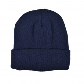 Gebreide muts met fleece-Marineblauw