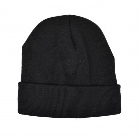 Gebreide muts met fleece-Zwart