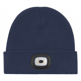 Gebreide Muts met Ledlamp-Navy