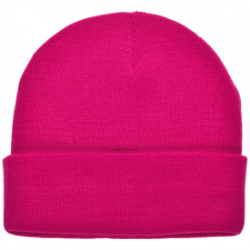 Gebreide muts met PU label-Roze