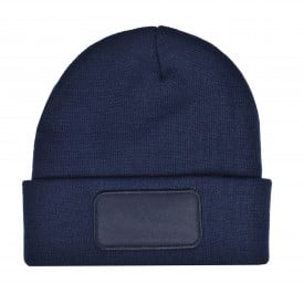 Gebreide RPET Muts met label-Navy