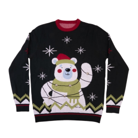 Custom made winter- en kersttrui - katoen - eigen ontwerp ingebreid