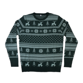 Custom made winter- en kersttrui - katoen - eigen ontwerp ingebreid