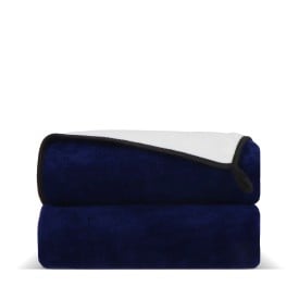Gecombineerde coral fleece deken 120x150cm (500g/m²) sublimatie-Donkerblauw