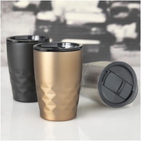 Geo drinkbeker 350ml - RVS - dubbelwandig - kopergeïsoleerd- met push-on deksel