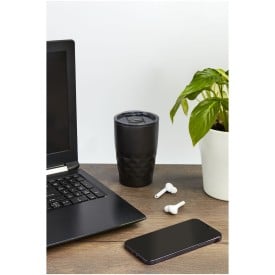 Geo drinkbeker 350ml - RVS - dubbelwandig - kopergeïsoleerd- met push-on deksel