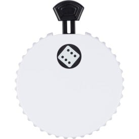 Gerecycled ABS mechanische dobbelsteen Cian-Wit/zwart