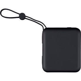 Gerecycled ABS powerbank Jona-Zwart