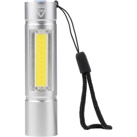 Gerecycled aluminium COB-zaklamp Sami-Zilver