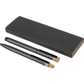 Gerecycled aluminium luxe schrijfset 2-delig Ilaria