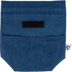 Gerecycled denim roll-top koeltas Mira-Blauw