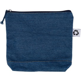 Gerecycled denim toilettas Orin-Blauw