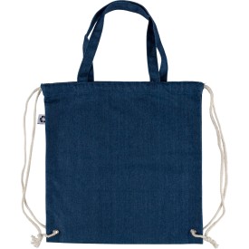 Gerecycled denim trekkoordrugtas Dex