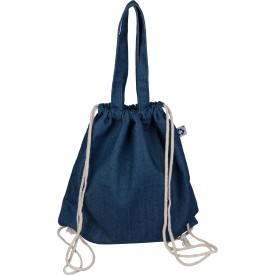 Gerecycled denim trekkoordrugtas Dex