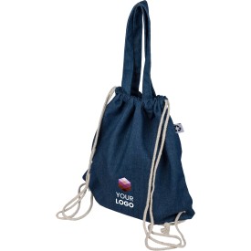 Gerecycled denim trekkoordrugtas Dex
