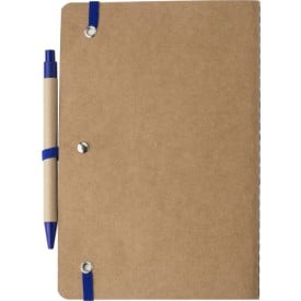 Theodore notitieboek - A5 - gerecycled karton - 120 vellen - met pen, elastieken band en pennenlus in dezelfde kleur