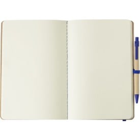 Theodore notitieboek - A5 - gerecycled karton - 120 vellen - met pen, elastieken band en pennenlus in dezelfde kleur