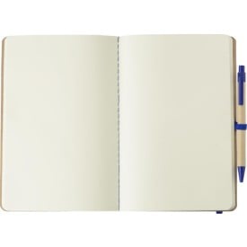 Theodore notitieboek - A5 - gerecycled karton - 120 vellen - met pen, elastieken band en pennenlus in dezelfde kleur