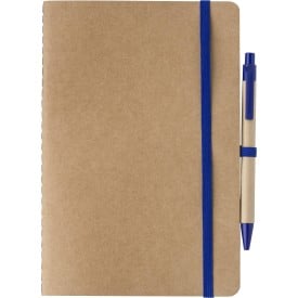 Theodore notitieboek - A5 - gerecycled karton - 120 vellen - met pen, elastieken band en pennenlus in dezelfde kleur