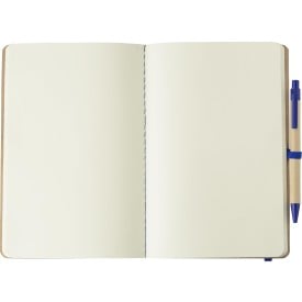 Theodore notitieboek - A5 - gerecycled karton - 120 vellen - met pen, elastieken band en pennenlus in dezelfde kleur