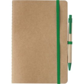 Gerecycled kartonnen notitieboekje (A5) Theodore-Groen