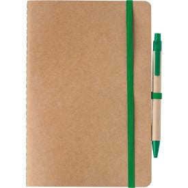 Gerecycled kartonnen notitieboekje (A5) Theodore-Groen