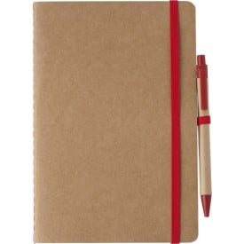 Gerecycled kartonnen notitieboekje (A5) Theodore-Rood