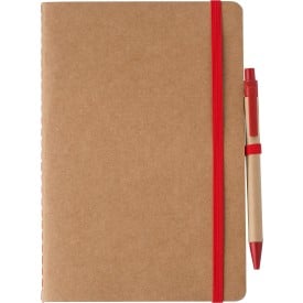 Gerecycled kartonnen notitieboekje (A5) Theodore-Rood