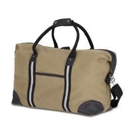 Gerecycled katoenen canvas weekendtas Harper-Olijfgroen