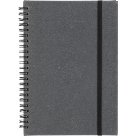 Gerecycled leren notitieboek A5 Egon-Zwart