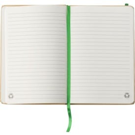 Gianni notitieboek - A5 - gerecycled papier - 80 vellen - gelinieerd - sluitelastiek en lint